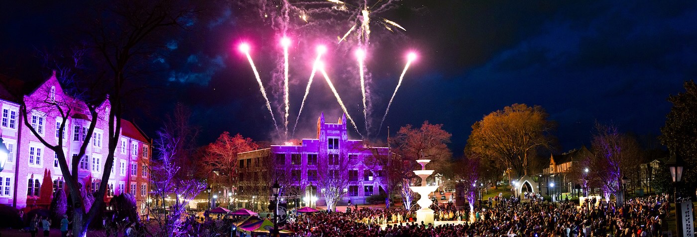 UNA Light the Fountain ceremony
