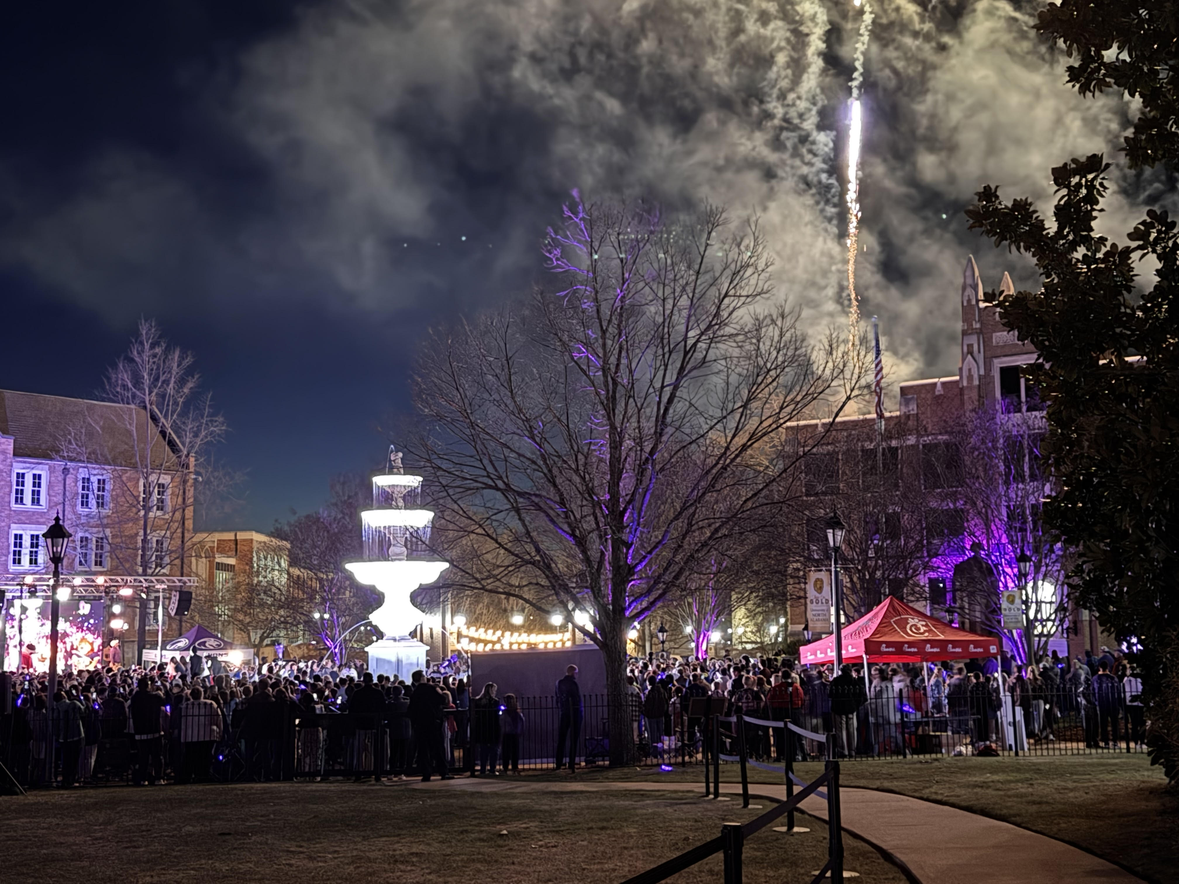For its 10th anniversary, Light the Fountain saw Harrison Plaza filled with hundreds of onlookers for a drone show and fireworks display.